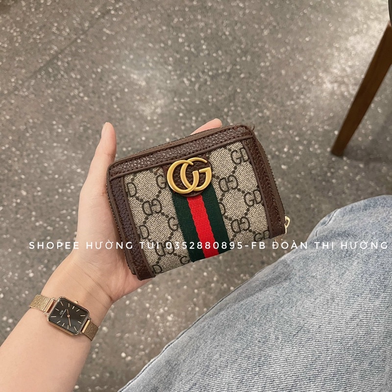 Ví ngắn sọc xanh đỏ size 10 có hộp