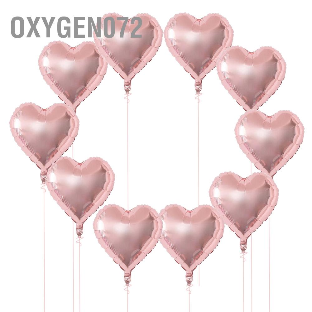 Oxygen072 10pcs 18&quot; Heart Aluminum Foil Balloons Party Wedding Birthday Decor