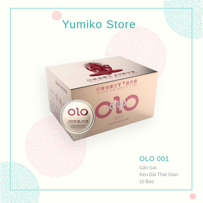 Bao Cao Su OLO Kéo Dài Thời Gian Quan Hệ, Gân Gai 0.01 India Gamma Formula - Hộp 10 Bao
