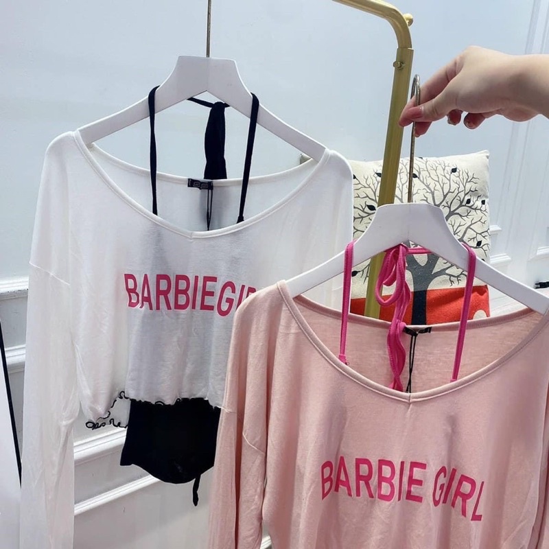 Set áo yếm cặp babie girl alohashop91 2 màu trắng, hồng