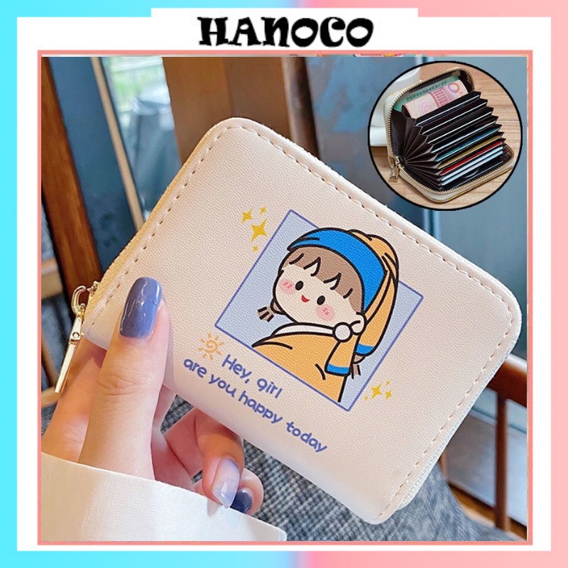 Ví ngắn nữ mini cầm tay dễ thương đựng thẻ đựng tiền 2022 HANOCO VN34