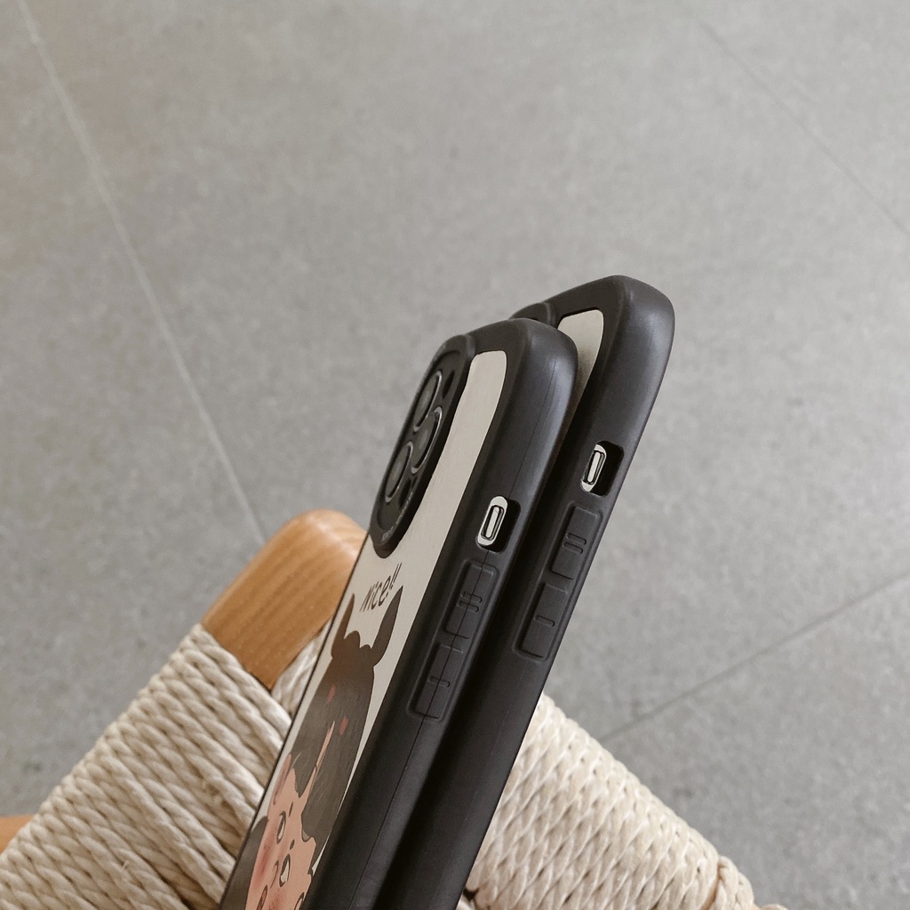 Casing Samsung Galaxy S23 S22 Ultra 5G S21 S20 FE S22+ S20+ Plus A54 A34 A24 A04 A14 A20S A71 A73 A53 A52 A52S A03S A02S A10S A11 A12 M11 M12 A50 A50S A30S Cute Cartoon Boy Girl ins Couple airbag Fine Hole Shockproof lens protection Soft Phone Case XPN 03