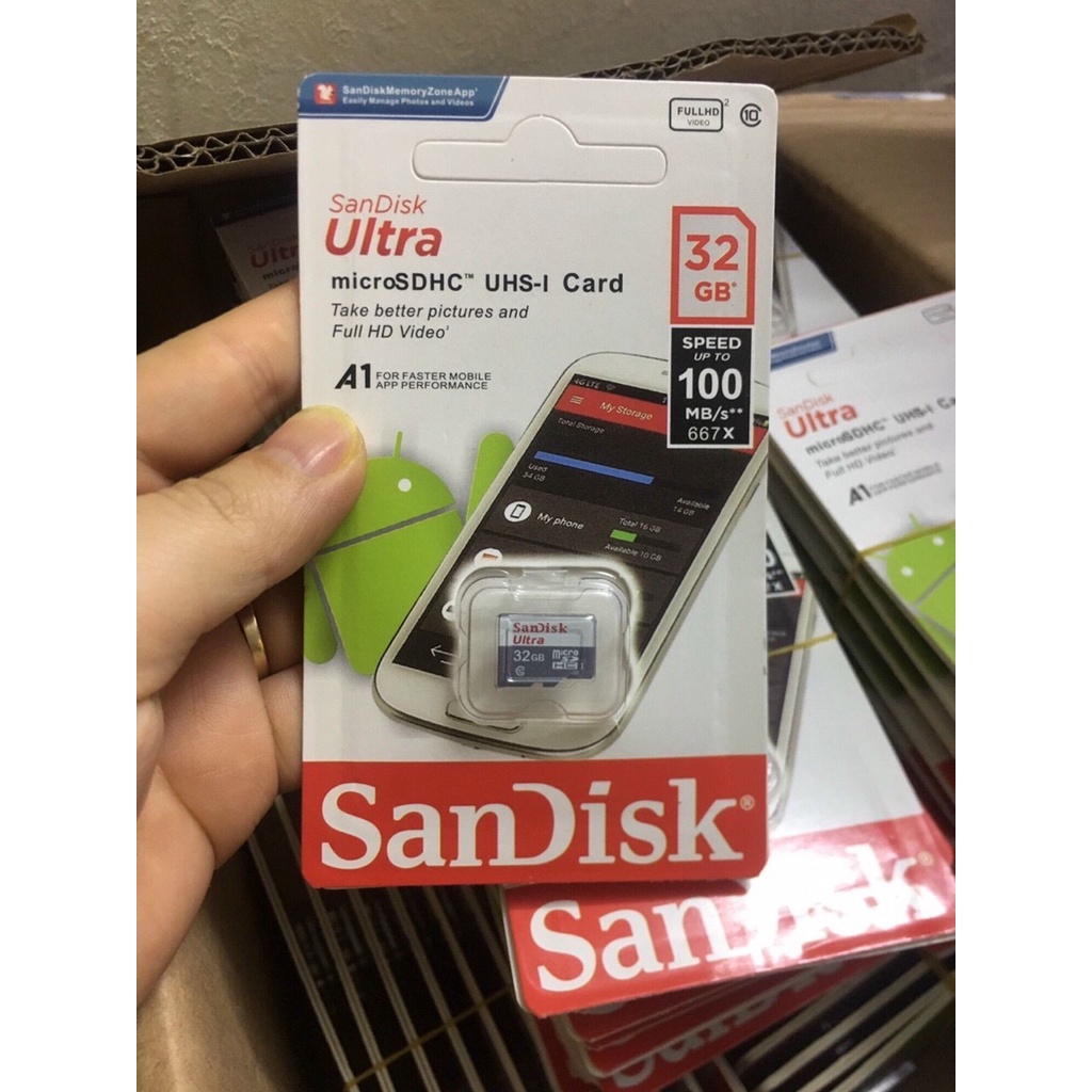 Thẻ Nhớ MicroSD SanDisk Ultra 32GB 100MB/s - Hàng Chính Hãng