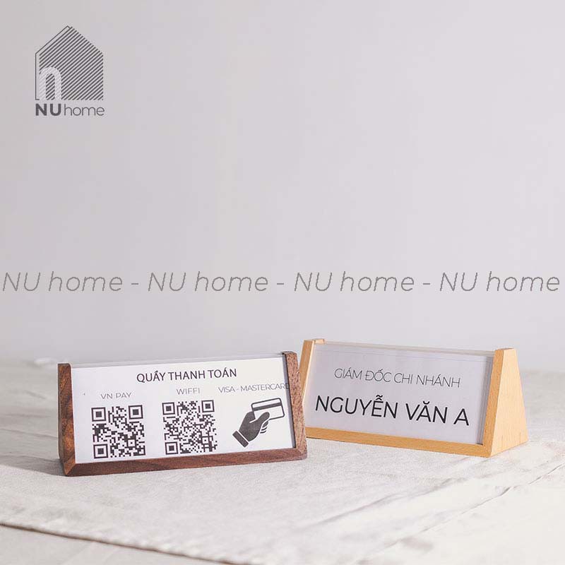 nuhome.vn | Bảng tên để bàn - Budo, bảng chức danh tam giác bằng gỗ cao cấp thiết kế sang trọng và đẹp mắt