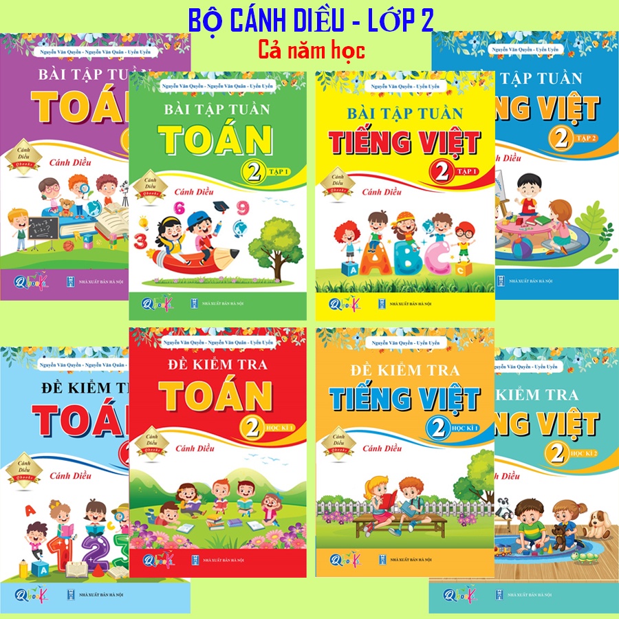 Sách - Trọn Bộ Bài Tập Tuần, Đề Kiểm Tra Toán và Tiếng Việt Lớp 2 - Cánh diều - Cả năm học