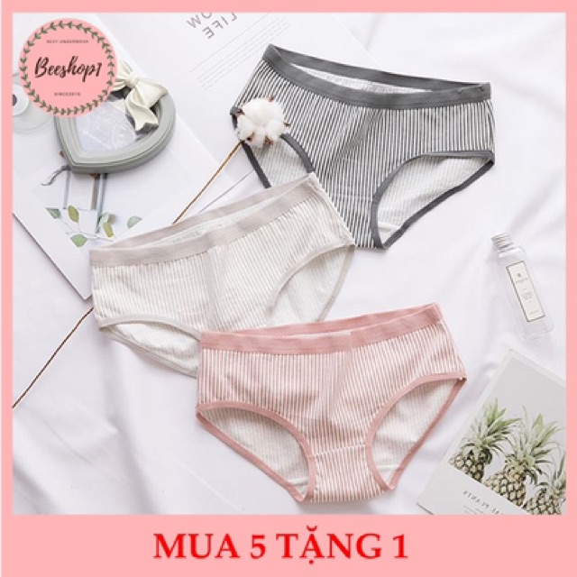 Quần lót cottton kẻ sọc102 &lt; CÓ SIZE&gt;
