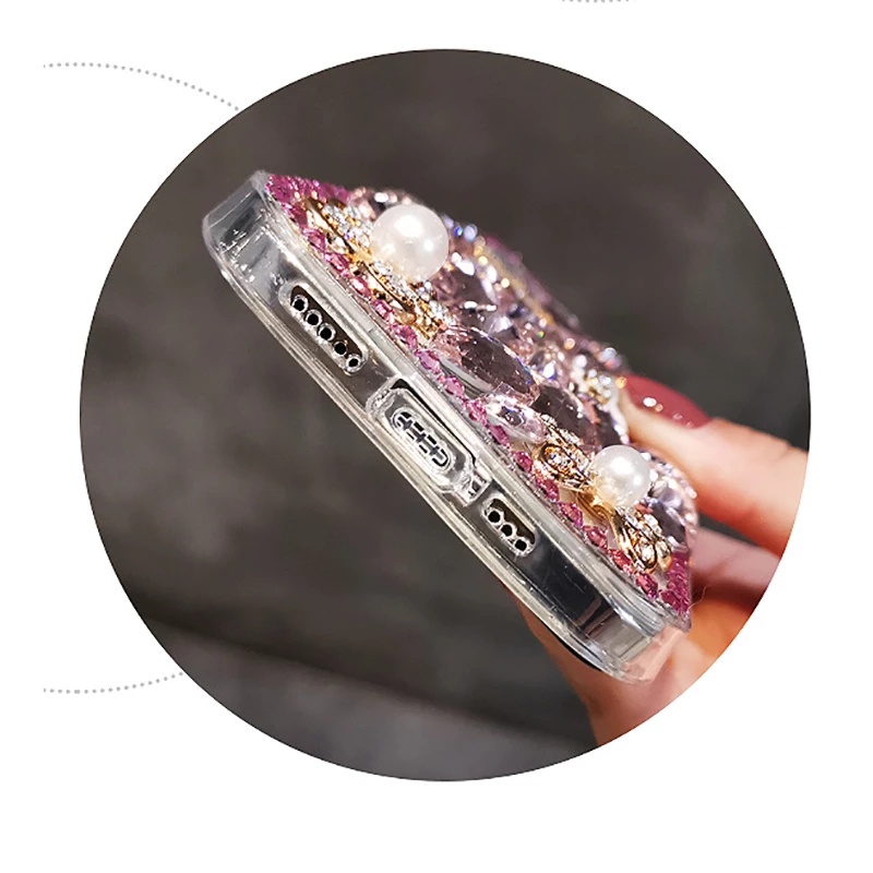 Ốp Điện Thoại Đính Đá Lấp Lánh Sang Trọng Cho IPhone 12 13 Pro Max IP 14 Pro Max