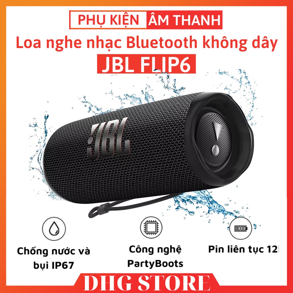 Loa Bluetooth JBL Flip 6 - Chống nước IPX7 - Âm Bass Cực Mạnh - Pin 4800 mAh Nghe Nhạc 12h - Âm thanh chân thực