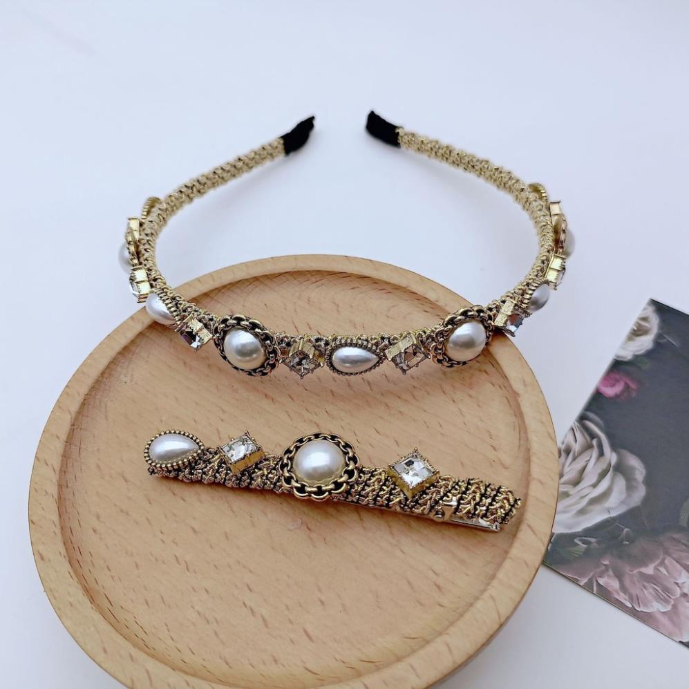 Kẹp tóc đính đá hình bông hoa, Smile sang chảnh thời trang Hàn Quốc pha chút cổ điển, June Accessories