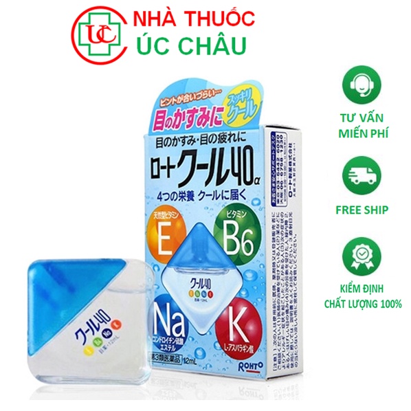 Nước nhỏ mắt ROHTO VITA nhật bản chai 12ml, cung cấp Vitamin và dưỡng chất cần thiết cho mắt