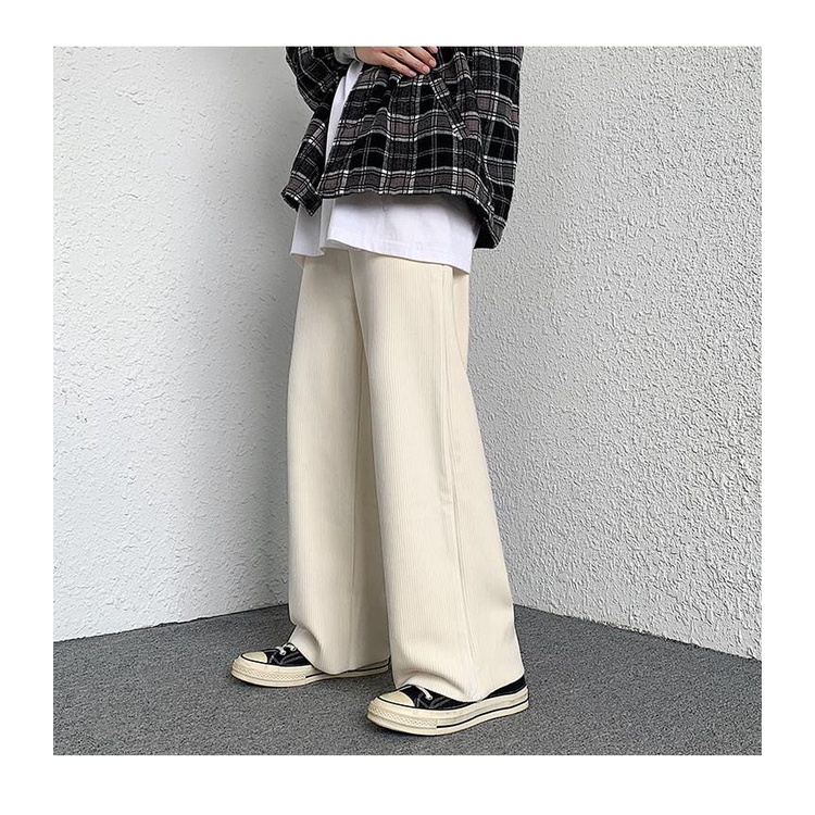 Quần dài ống rộng lót nhung phong cách Hàn Quốc thời trang cho nam