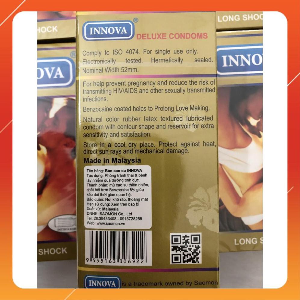 [Hàng Chất Lượng] Combo 2 Hộp Bao cao su Innova Đen + Vàng, siêu gân siêu gai, kéo dài thời gian, 24 cái