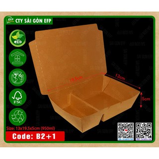 Hộp giấy đựng cơm 2 ngăn ( 50 cái)