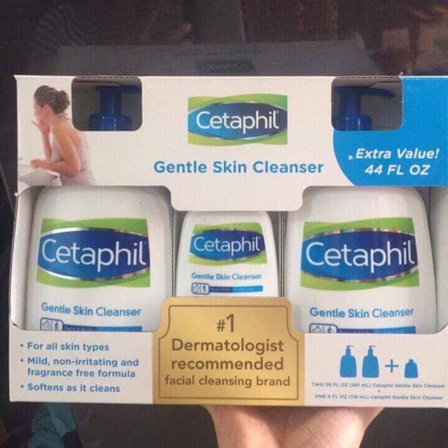 Sữa rửa mặt Cetaphil Gentle Skin Cleanser 2 x 591ml+118ml