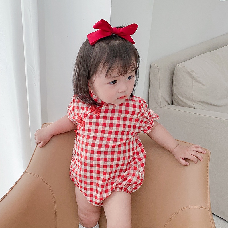 Jumpsuit sườn xám Trung Quốc dành cho bé gái sơ sinh AKKU
