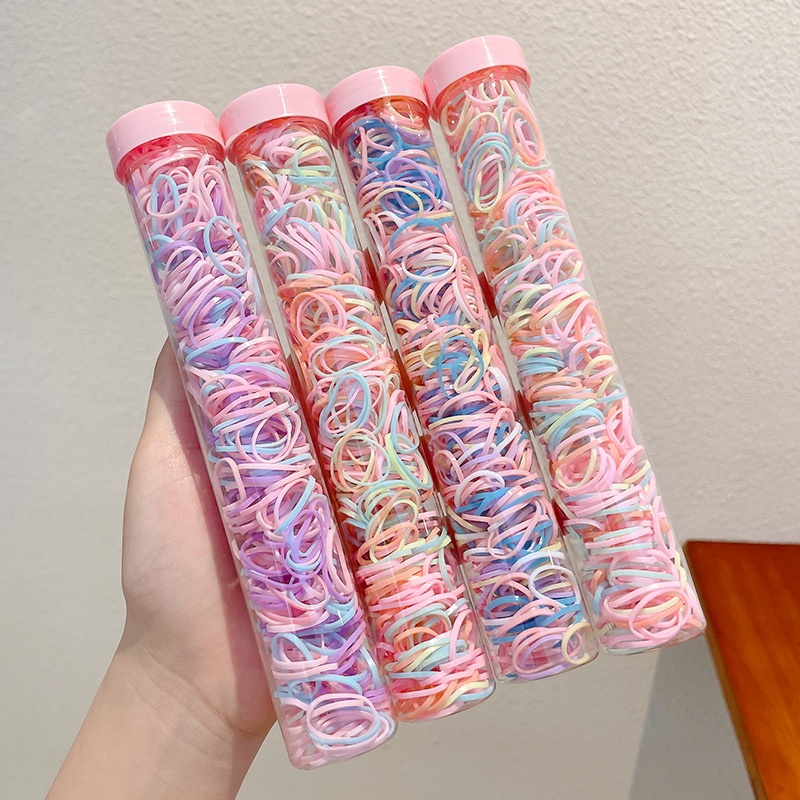 Dây Buộc Tóc Cao Su Co Giãn Tốt Màu Kẹo Ngọt Dành Cho Bé Gái