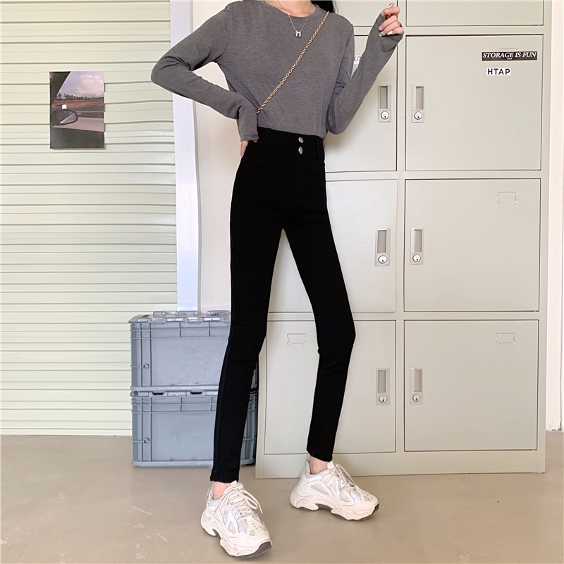 SUXI MỚI Quần dài lưng cao dáng ôm cho nữ