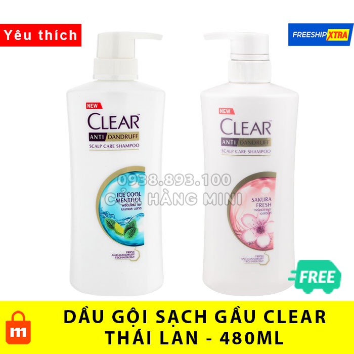 【DATE MỚI】 Dầu Gội Sạch Gàu Clear Hương Bạc Hà Thái Lan - 480ml