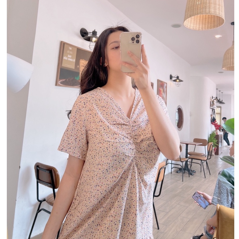 Váy bầu hoa nhí rúm ngực thời trang thiết kế MSP265 Mom and Baby