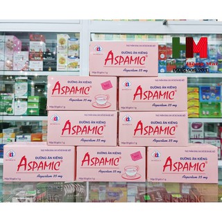 { chính hãng }Đường ăn kiêng Aspamic hộp 50 gói 1g, giảm cân, kiêng tinh bột