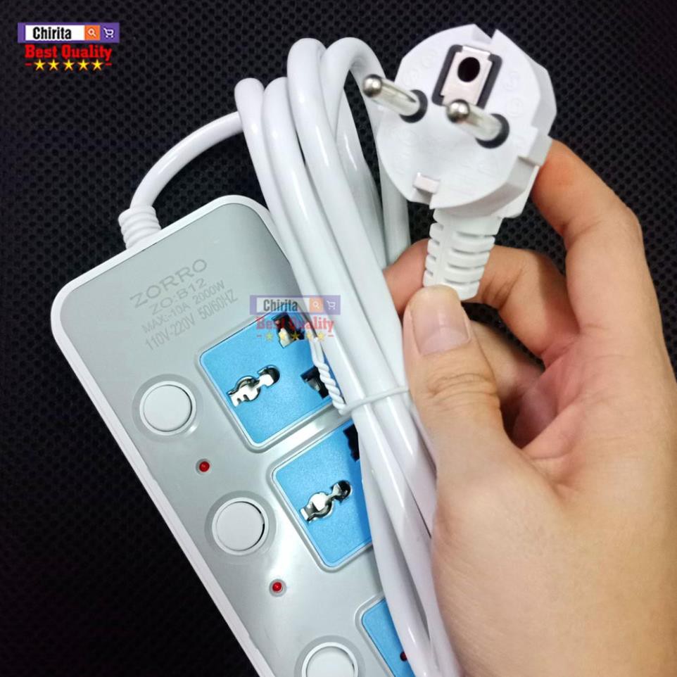 Ổ Cắm Điện - Ổ Điện Đa Năng 2 Phích Cắm ( 2 Cổng USB Sạc Điện Thoại Hàng Cao Cấp Dùng Siêu Bền B12 )