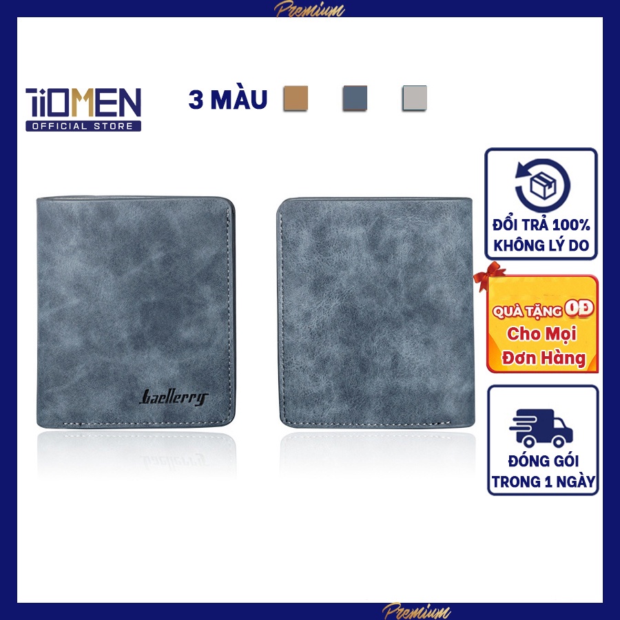 Ví nam da nhiều ngăn nhỏ gọn cao cấp, bóp nam mini cao cấp da PU xịn dáng đứng và ngang - BLR1152