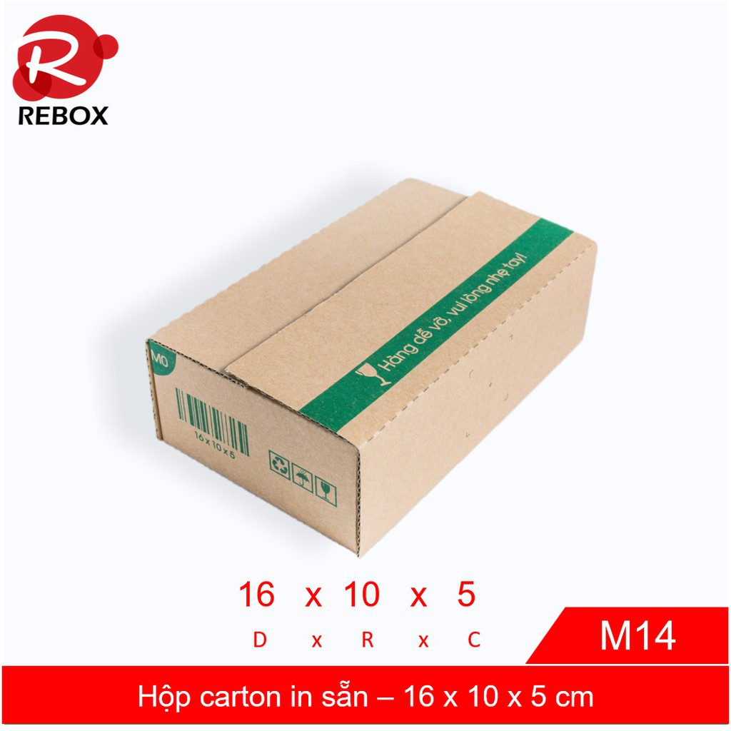 Hộp 16x10x5 cm - 50 hộp carton in sẵn giá rẻ chịu lực tốt