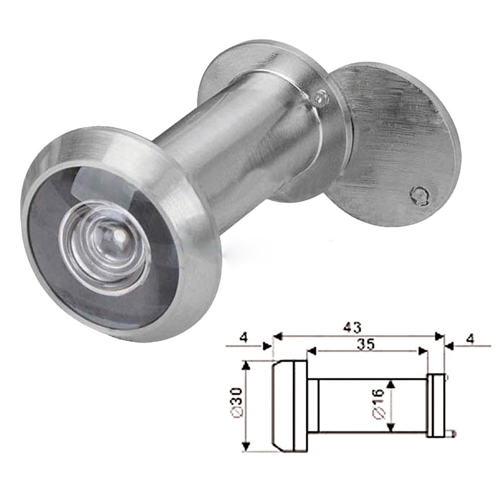 Mắt thần gắn cửa inox góc nhìn 200 độ