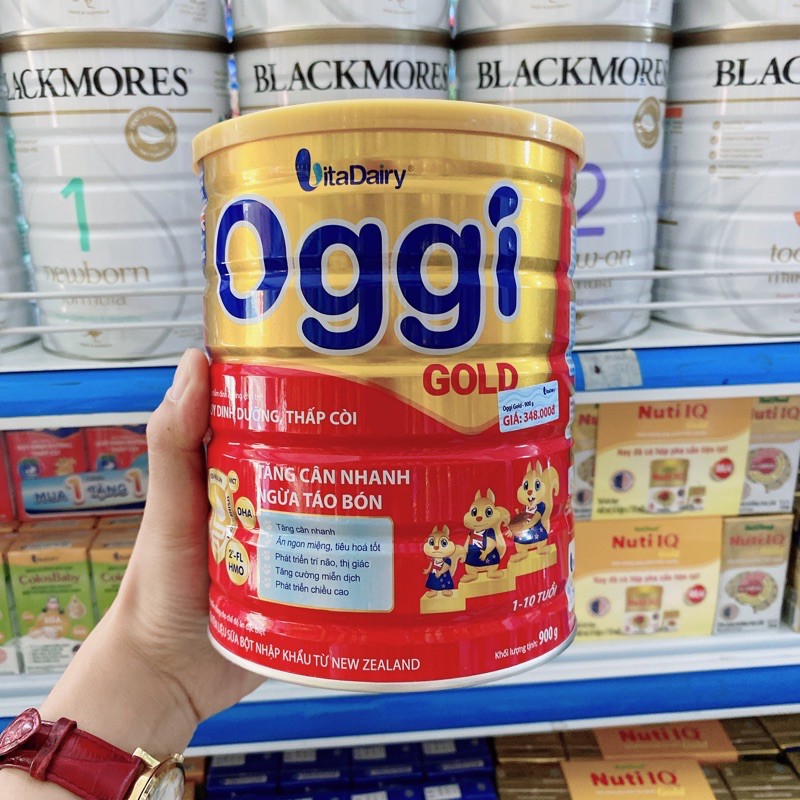 sữa bột oggi gold cho trẻ suy dinh dưỡng thấp còi 900g