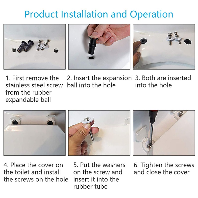 Bộ Ốc Vít Cao Su Cố Định Bệ Ngồi Bồn Cầu Kèm Đai Ốc Nhựa WC