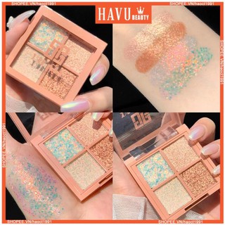 Bảng phấn mắt 4 ô dikalu siêu xinh - havu beauty