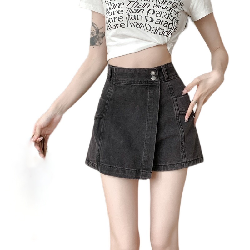 Quần Short Denim Dáng Chữ A Phong Cách Hàn Quốc Thời Trang Mùa Hè Cho Nữ