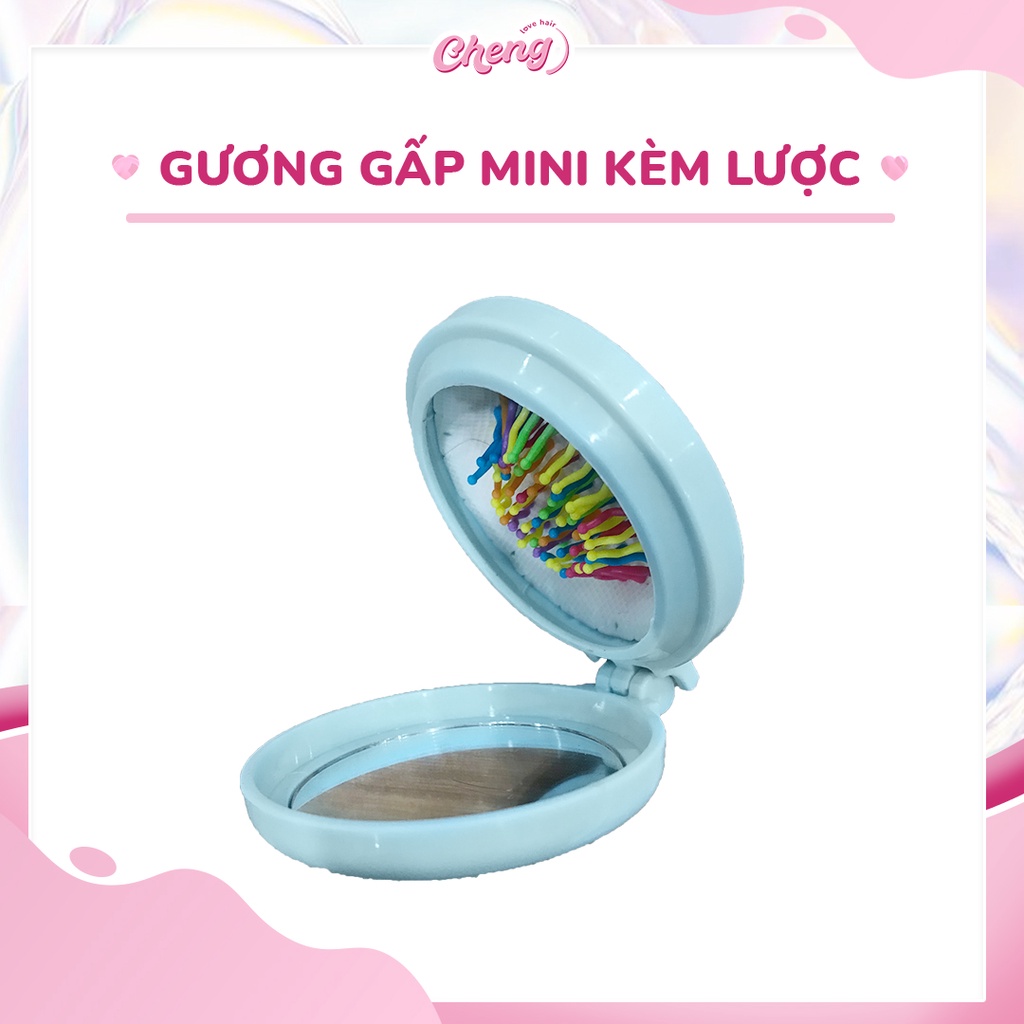 Gương Gấp Mini Kèm Lược Gỡ Rối Tóc Bỏ Túi | Chenglovehair, Chenglovehairs