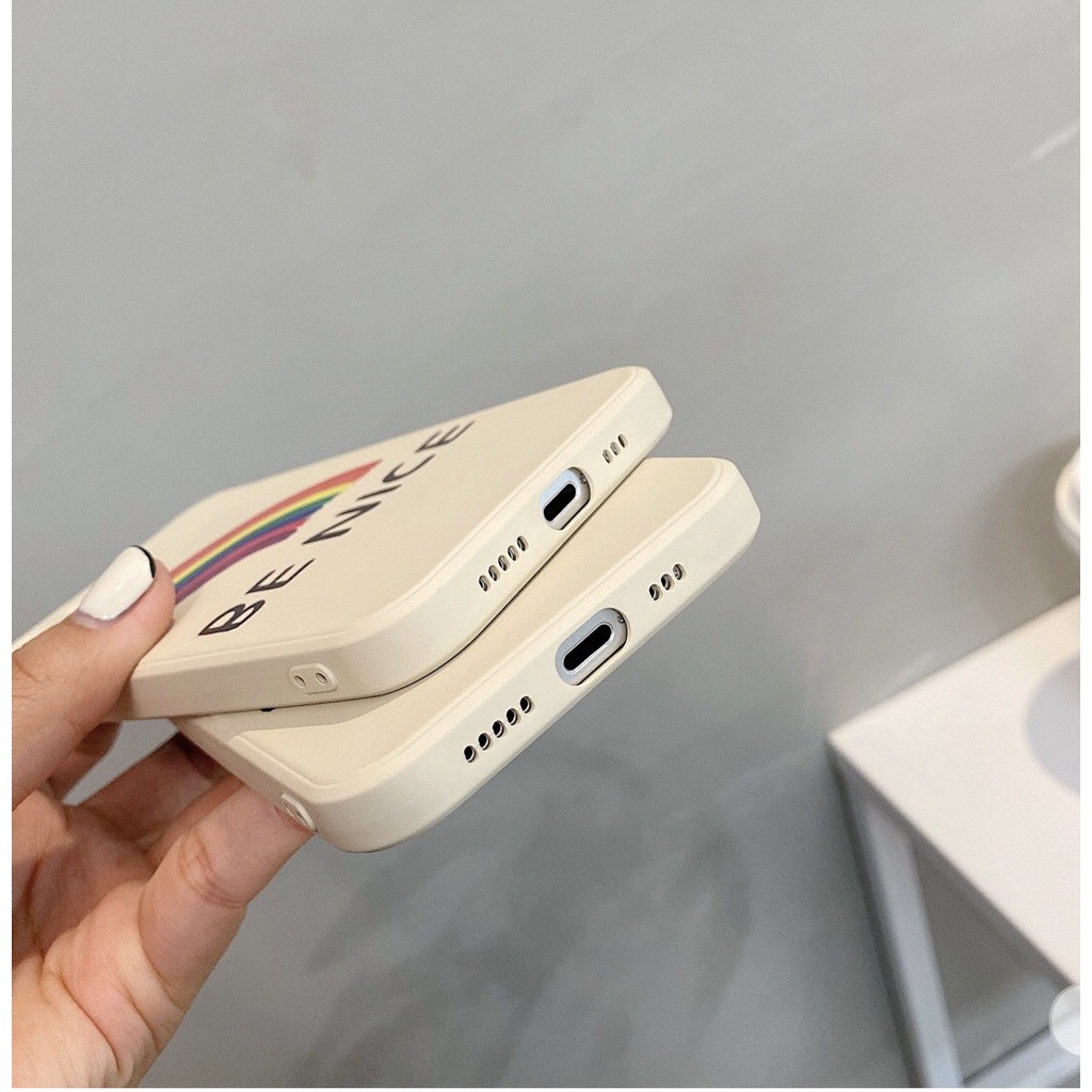 Ốp lưng iphone hình Cầu Vồng Be Nice Dẻo Viền Vuông B01 bảo vệ camera iphone 7plus/8plus/x/xs/xsmax/11/12/13/promax