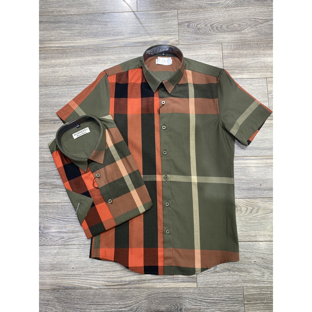 Áo sơ mi ngắn tay BaDass họa tiết caro áo sơ mi cộc tay BBR chất vải cotton dày dặn thấm hút mồ hôi