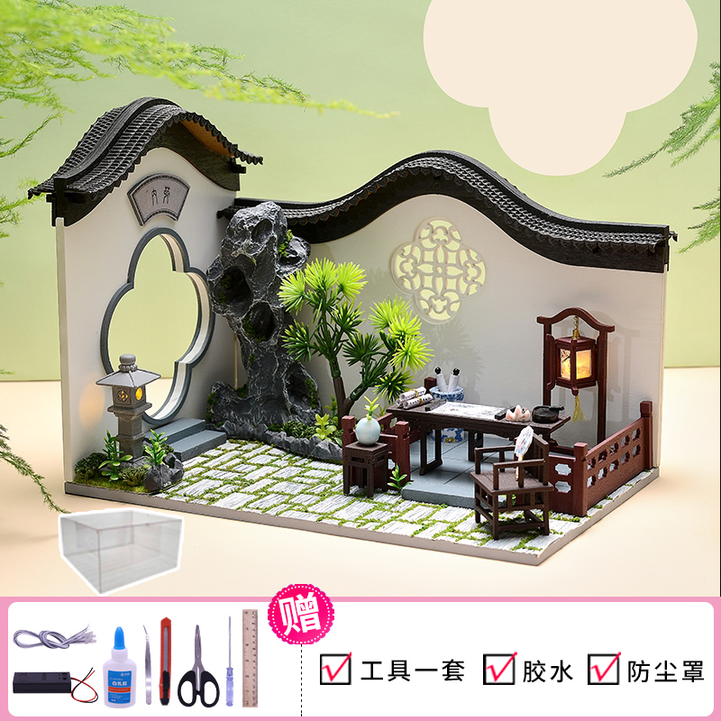 Tự làm nhà ở tự làm nhà ở Trung Quốc phong cách cổ kiến trúc làm bằng tay lắp ráp mô hình cabin Đồ chơi Quà sinh nhật nữ