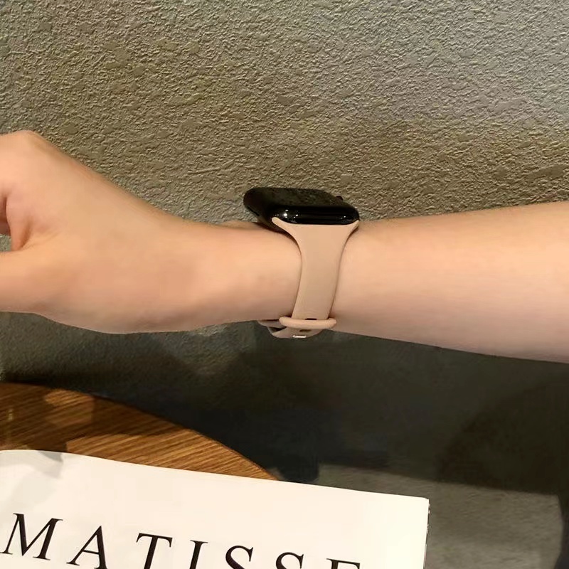 Dây Đeo Silicone Mỏng 45mm 41mm 44mm 40mm 38mm Cho iWatch 7 5 4 3 2 SE correa