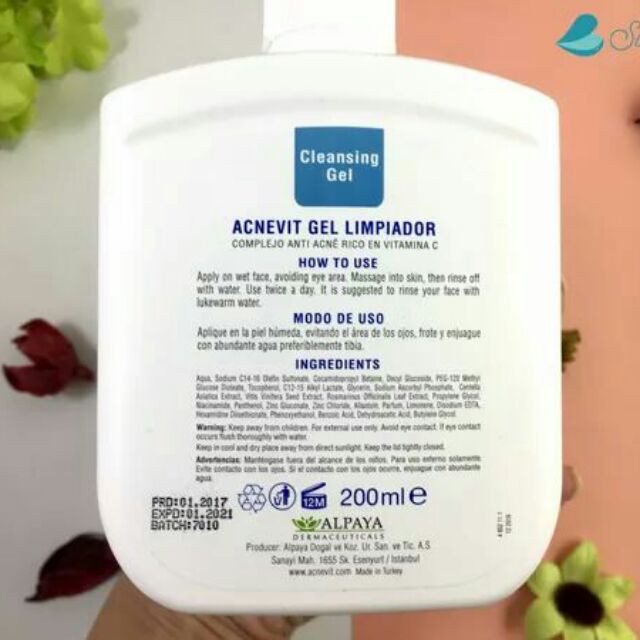 Sữa rửa mặt dành cho da mụn ACNEVIT Anti-Acne Cleansing Gel