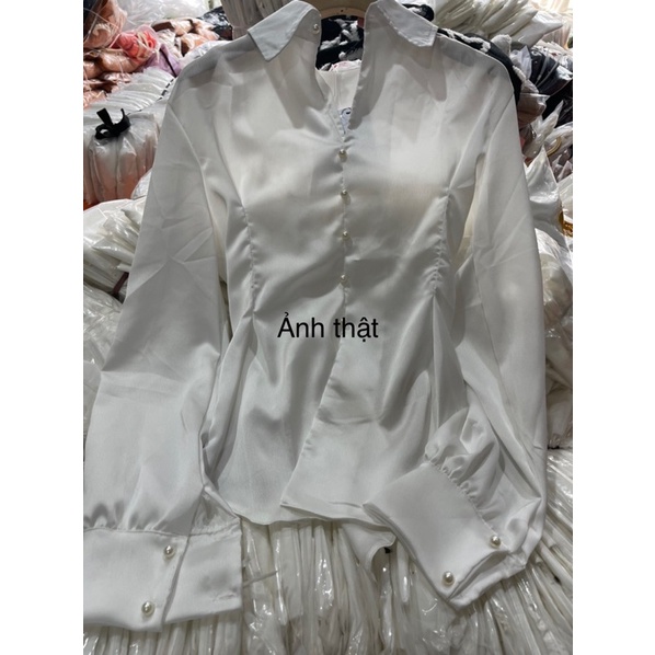 [Mã FAMARAL1 giảm 10K đơn 50K] Áo sơ mi lụa sẻ nơ sau cúc ngọc ms80 | BigBuy360 - bigbuy360.vn