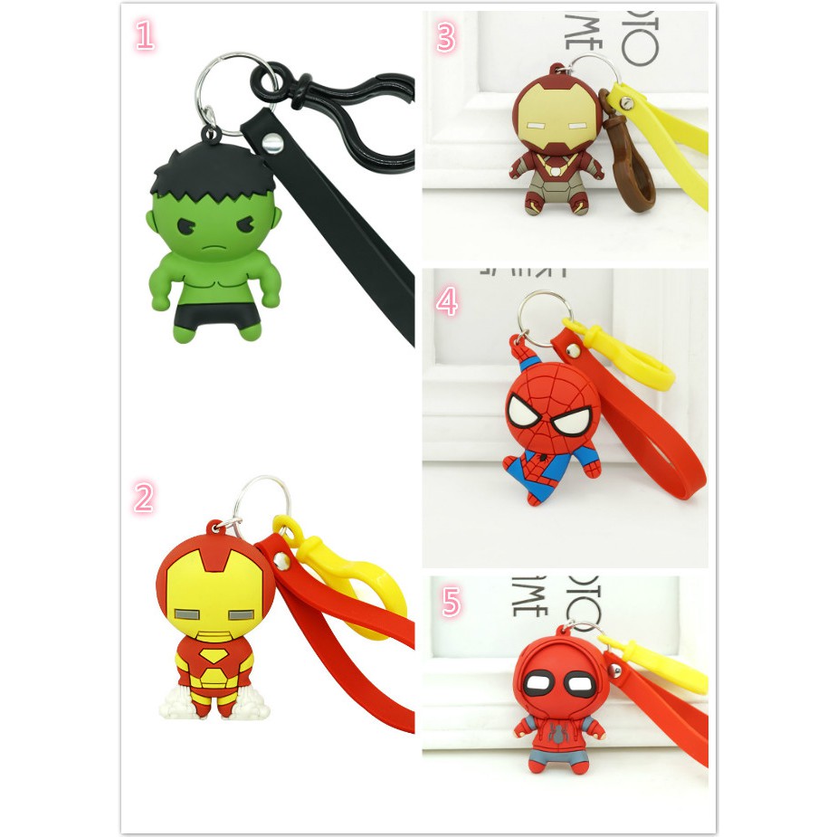 Móc khoá Marvel Chibi Spiderman vs Ironman cao cấp