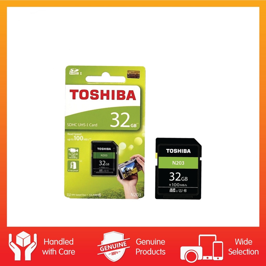 Thẻ Nhớ TOSHIBA 32GB SDHC UHS1-R100 (Thnn203N0320A4) + Quà Tặng
