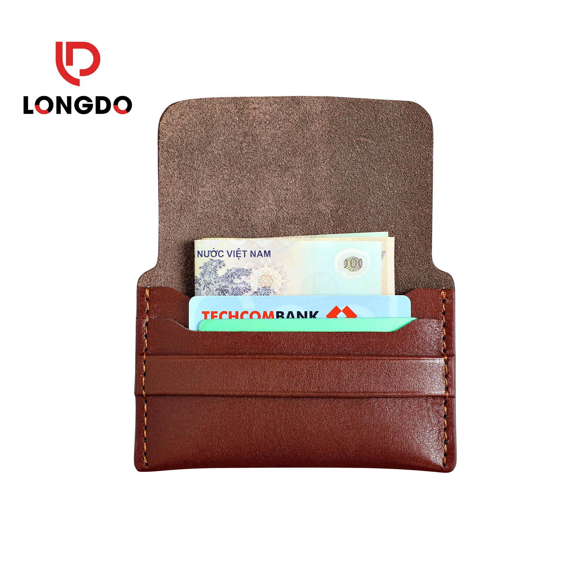Ví đựng name card bằng da - Cam kết 100% da bò thật nhập khẩu - Bảo hành 5 năm - Thương hiệu uy tín Longdo Leather - C01