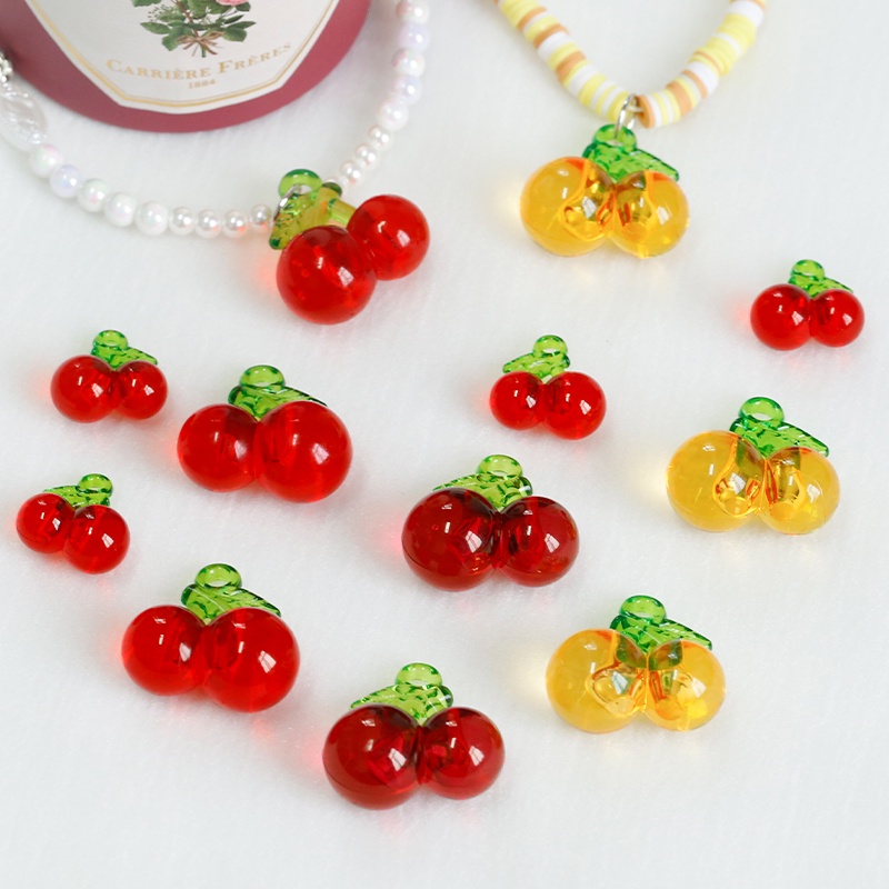 Hạt Acrylic Hình Quả Cherry Dễ Thương Dùng Làm Trang Sức Thủ Công DIY