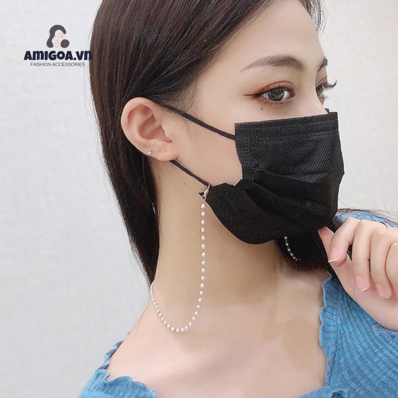 ✨✨Dây Xích Kim Loại Đính Ngọc Trai Chống Trượt Đeo Kính