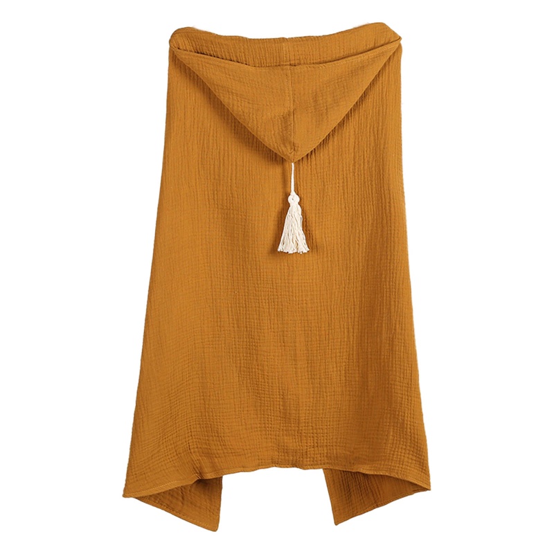 Khăn Tắm Cotton Muslin 4 Lớp Có Mũ Trùm Cho Bé