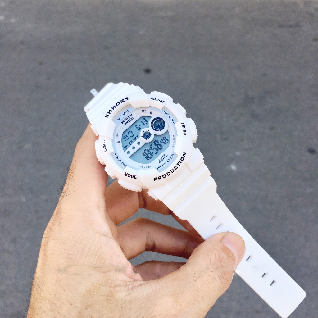 Đồng Hồ Unisex Nam Nữ Điện Tử SHHORS Dây Cao Su Phong Cách Thể Thao