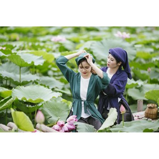set tứ thân chụp sen