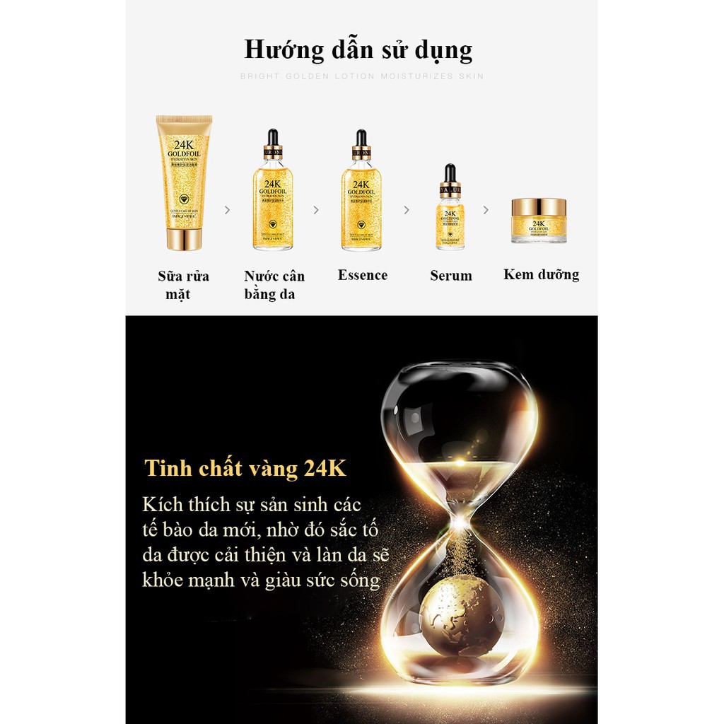 Bộ dưỡng da tinh chất vàng 24K Images cấp ẩm dưỡng trắng da chống lão hóa Zentop