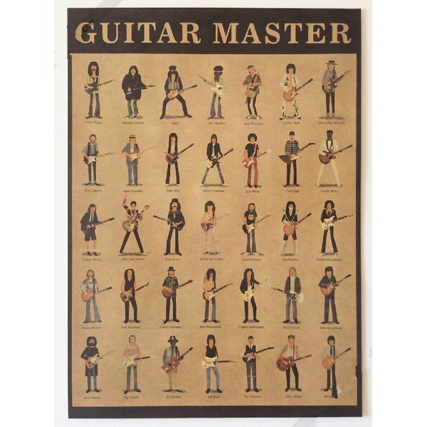 1 Poster dán tường hình đàn guitar rock độc đáo