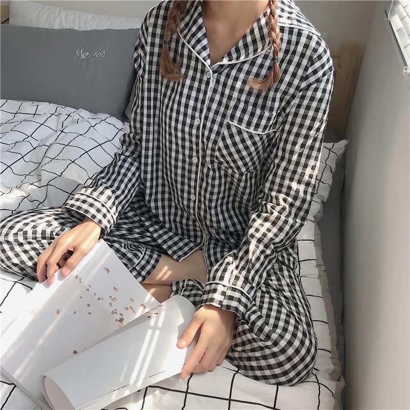 Bộ ngủ dài tay cotton tơ sữa | BigBuy360 - bigbuy360.vn